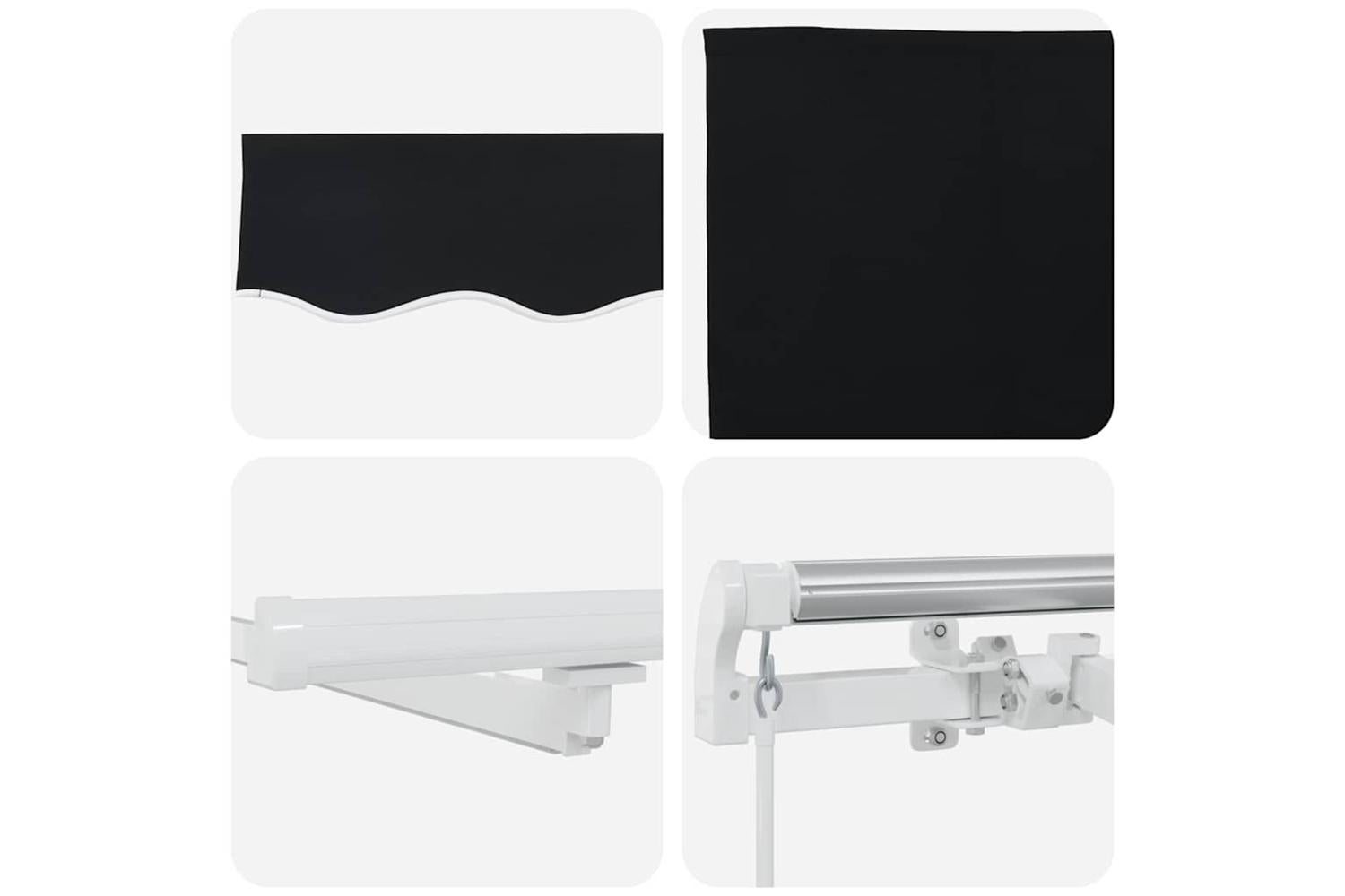 Vidaxl Retractable Awning With Manual Black 400 X 350 Cm Fabric-10