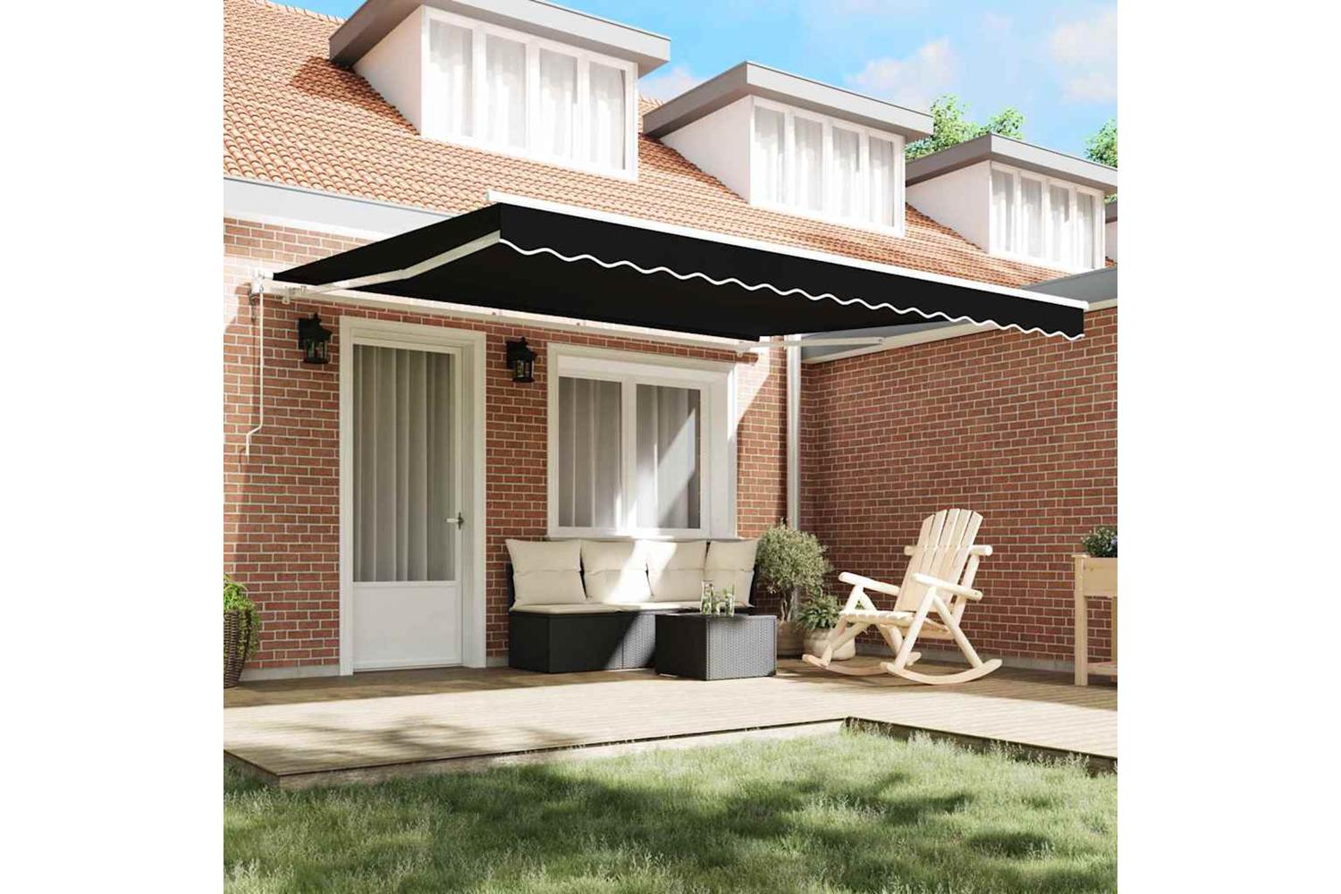 Vidaxl Retractable Awning 400 X 350 Cm Black-3