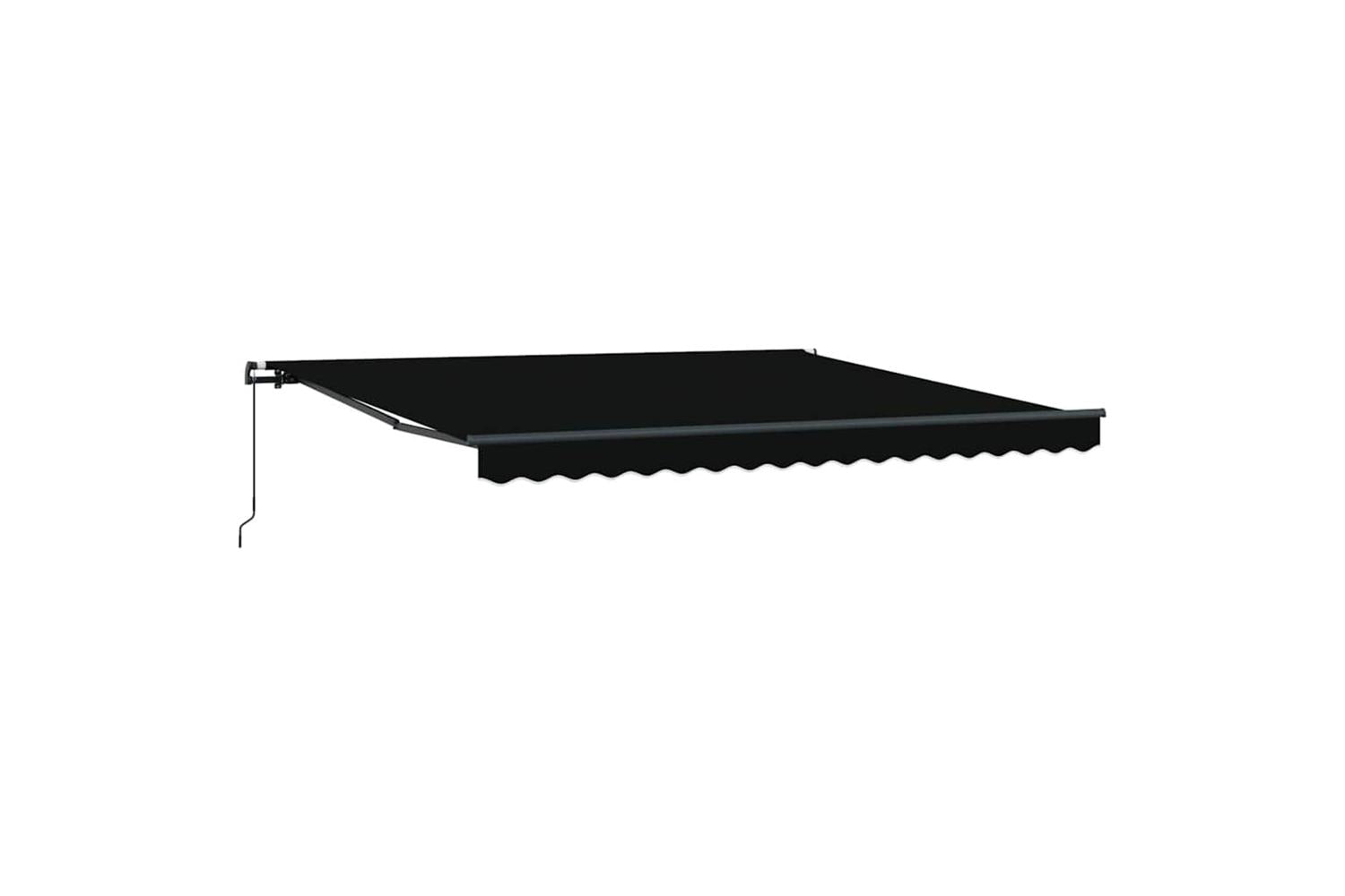Vidaxl Awning Manual Black 400 X 350 Cm Fabric-2