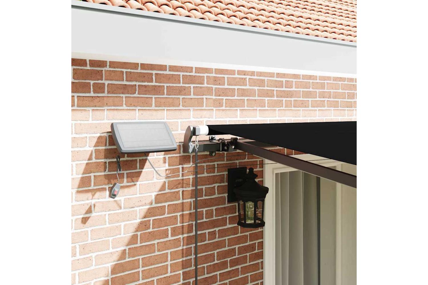 Vidaxl Retractable Awning Manual Black 400 X 350 Cm Fabric-4