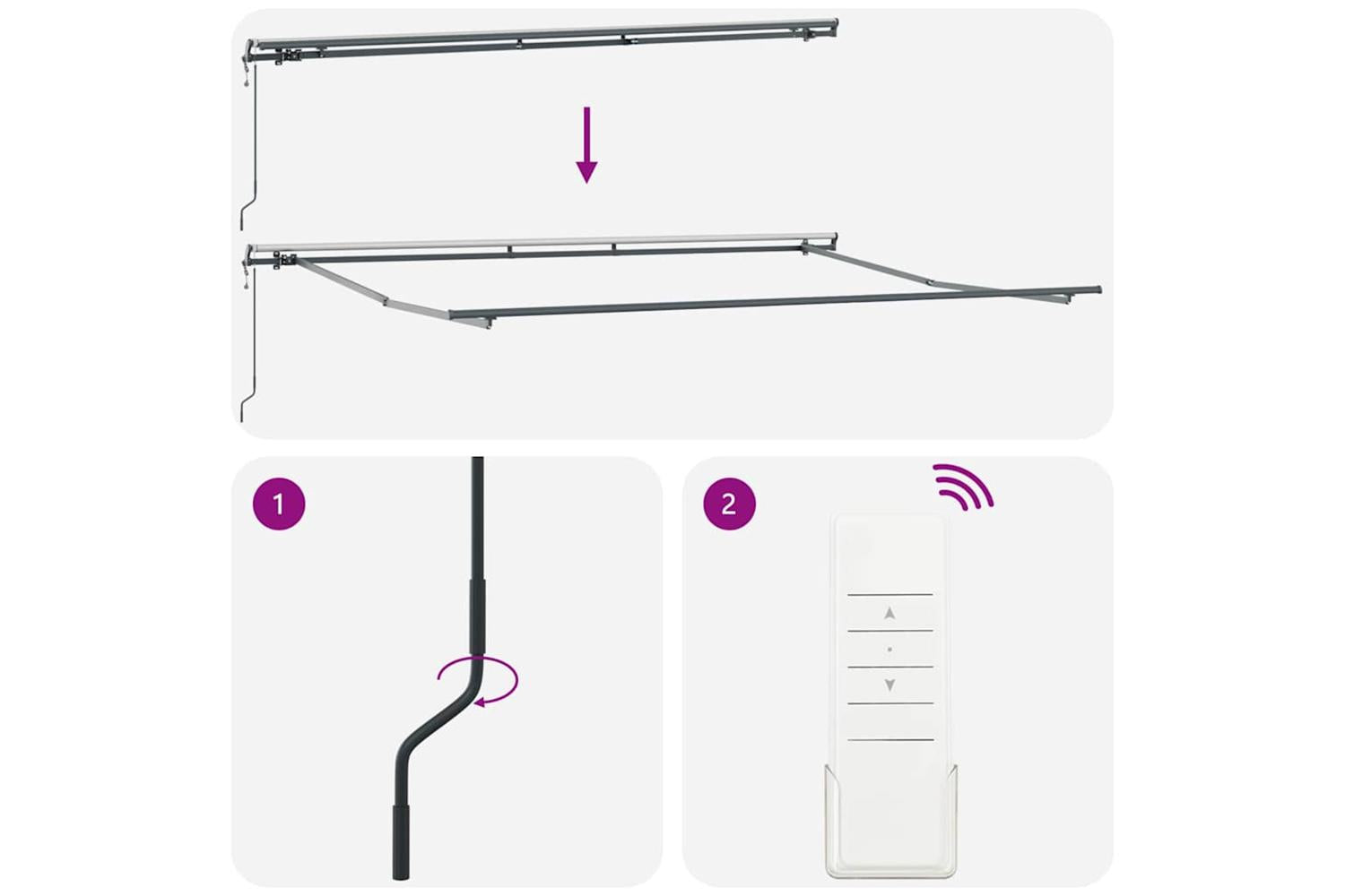 Vidaxl Retractable Awning Black 400 X 350 Cm Fabric-9