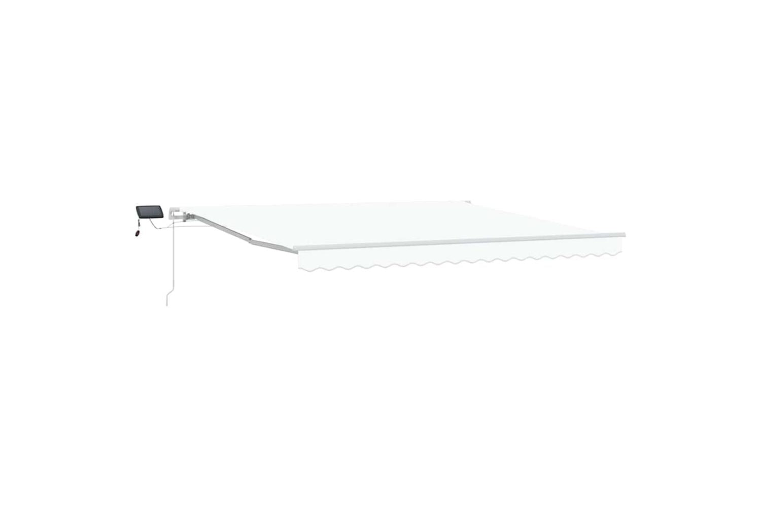 Vidaxl Retractable Awning With Manual White 400 X 350 Cm Fabric-2