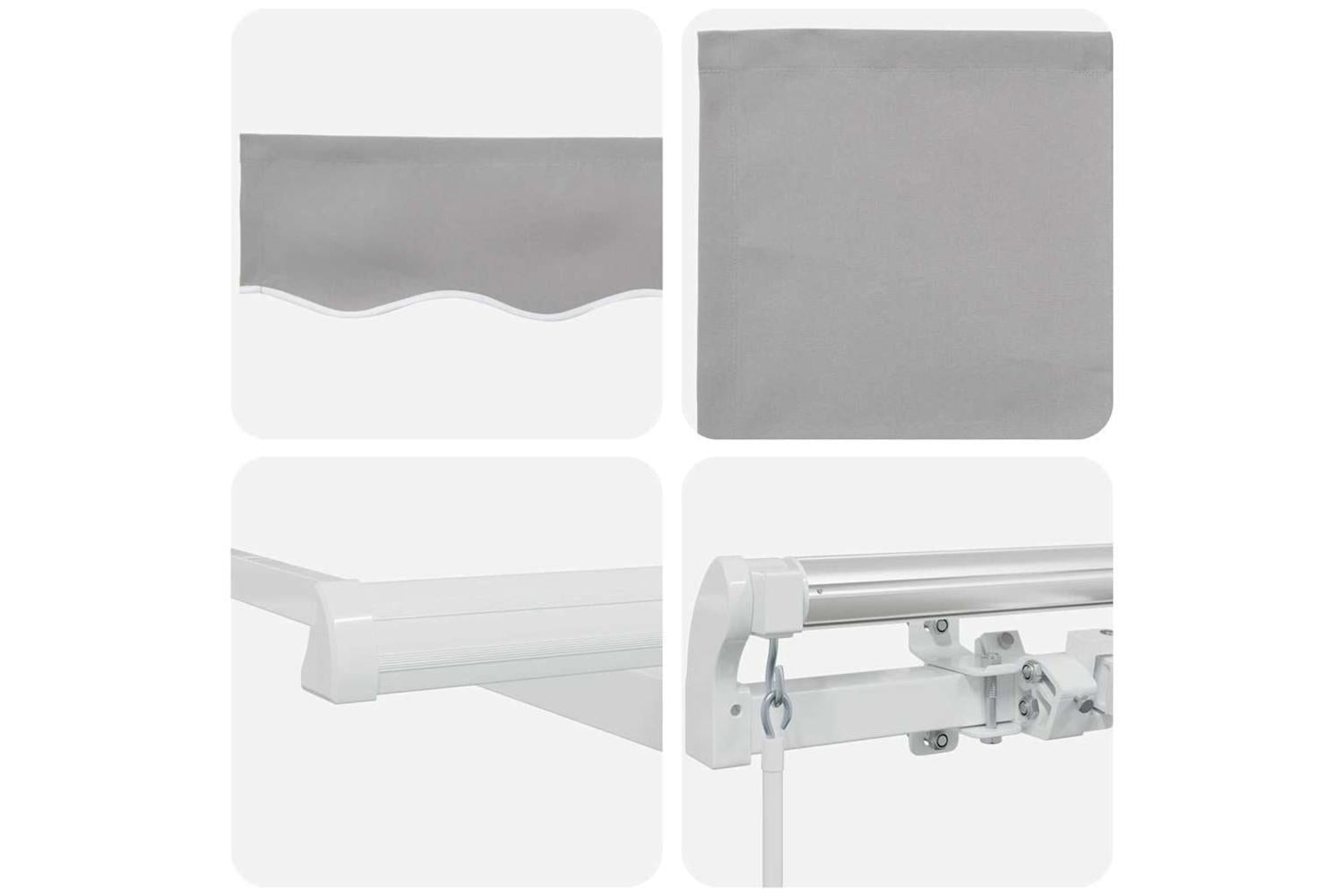Vidaxl Retractable Awning Light Grey 400 X 350 Cm Fabric And Metal-8