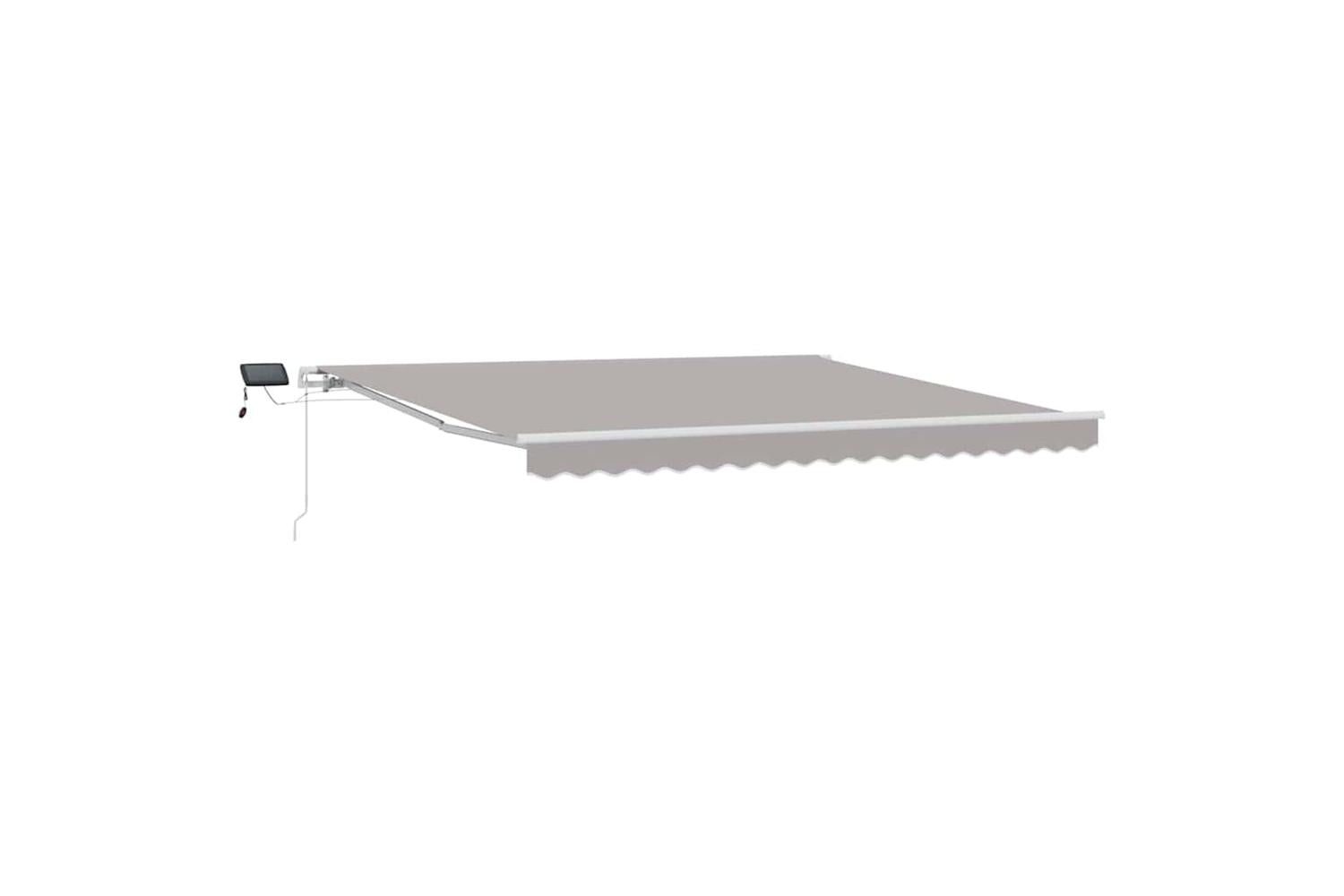 Vidaxl Retractable Awning With Manual Light Grey 400 X 350 Cm Fabric