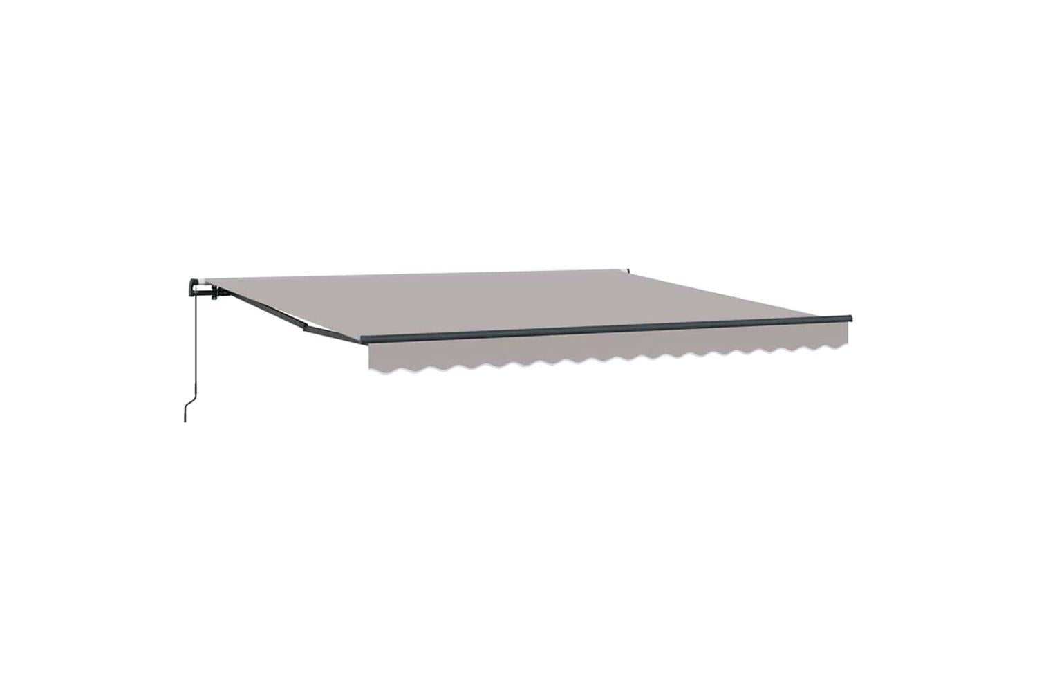 Vidaxl Retractable Awning Manual Light Grey 400 X 350 Cm Fabric-2