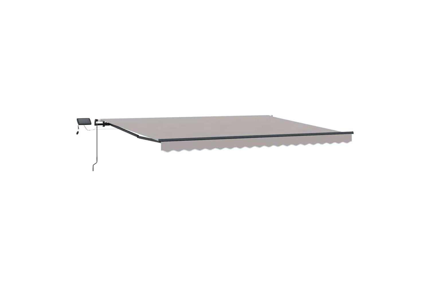 Vidaxl Retractable Awning Manual Light Grey 400 X 350 Cm Fabric-2