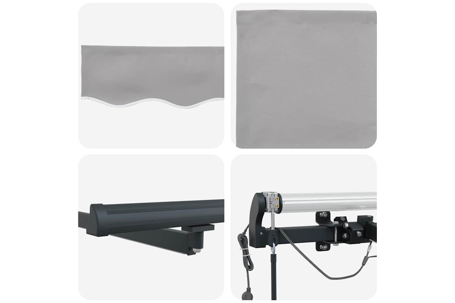 Vidaxl Retractable Awning With Light Grey 400 X 350 Cm Fabric-10