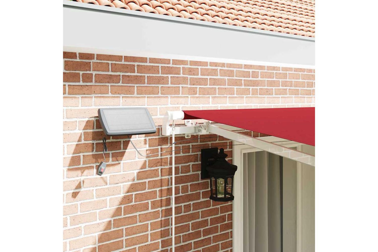Vidaxl Retractable Awning With Manual Red 400 X 350 Cm Fabric-4
