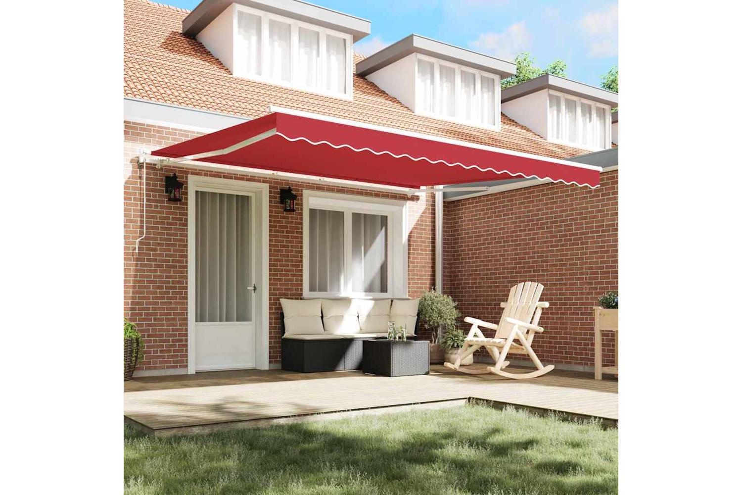 Vidaxl Retractable Awning 400 X 350 Cm Red-3