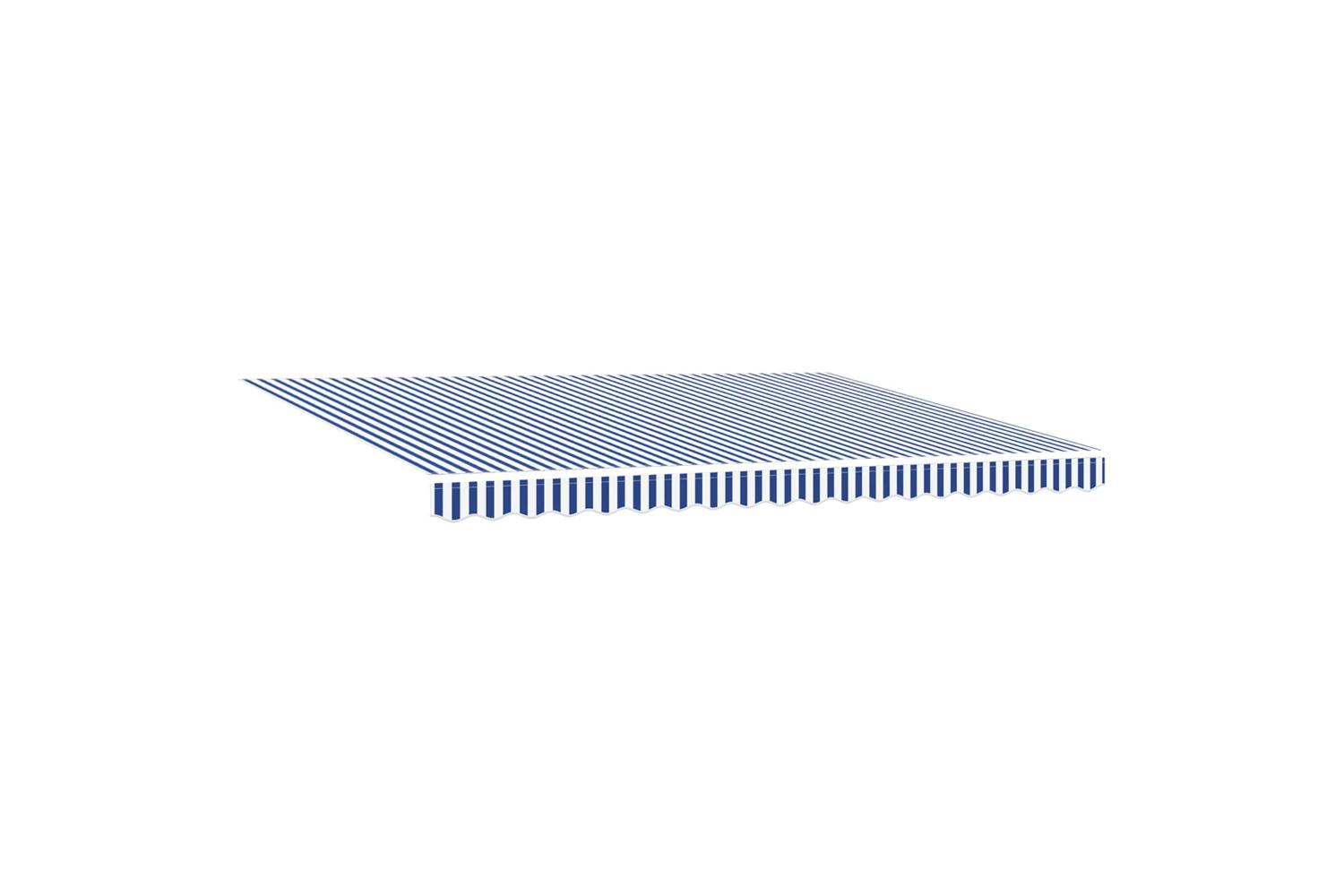 Vidaxl Retractable Awning Manual Blue And White 450x300 Cm Fabric-5