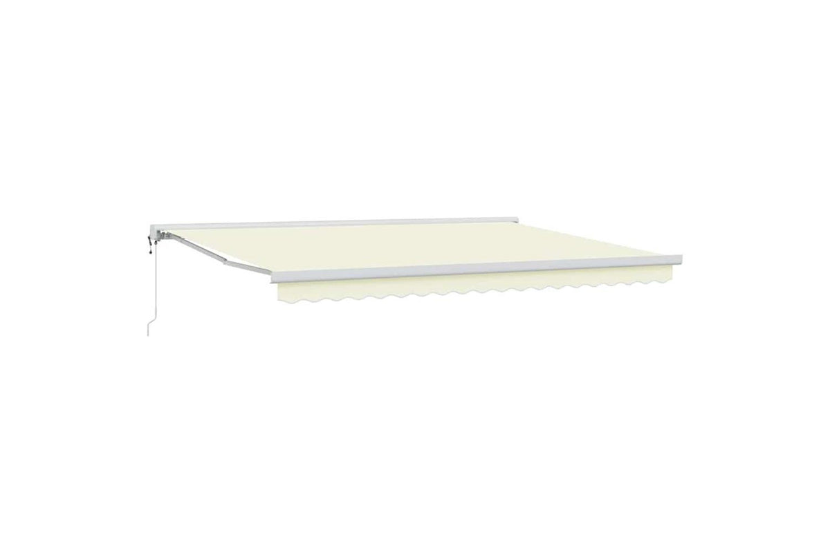 Vidaxl Retractable Awning Manual Cream 450 X 300 Cm Fabric Metal-2