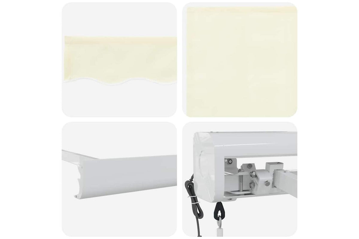 Vidaxl Retractable Awning Manual Cream 450 X 300 Cm Fabric Metal-8