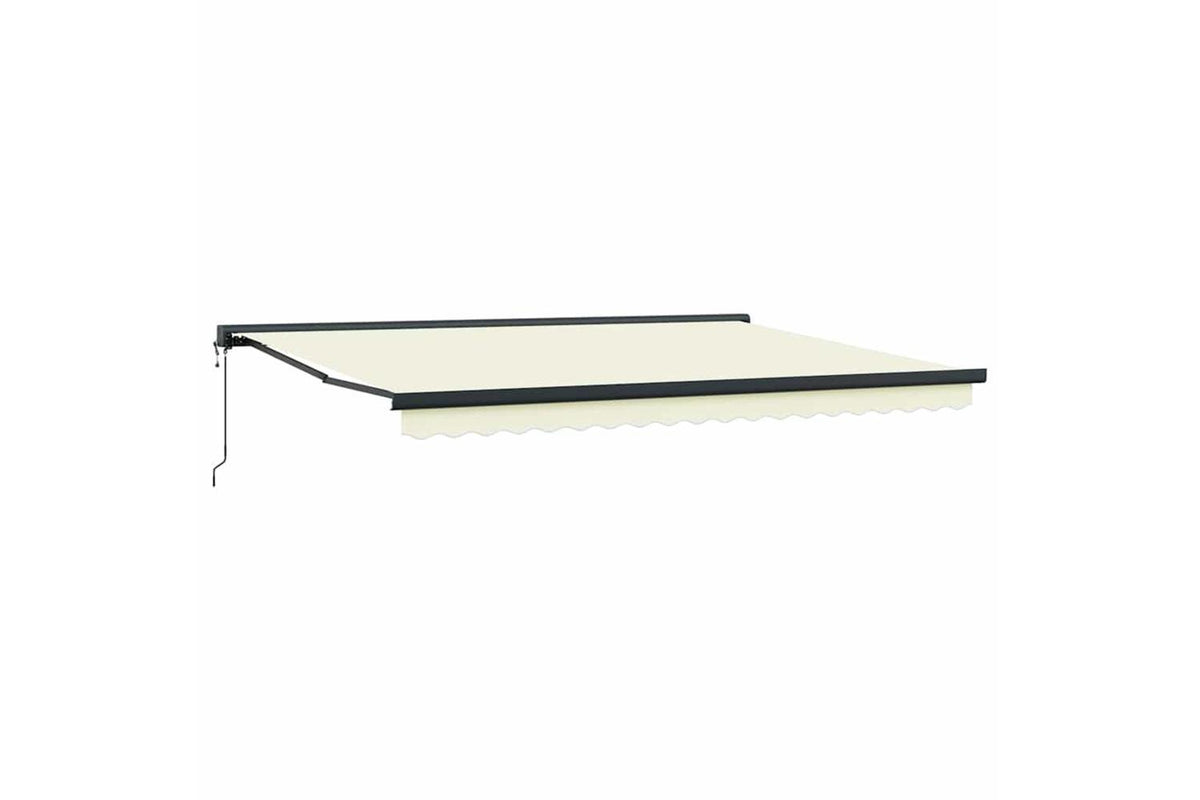 Vidaxl Retractable Awning Manual Cream 450 X 300 Cm Fabric Metal