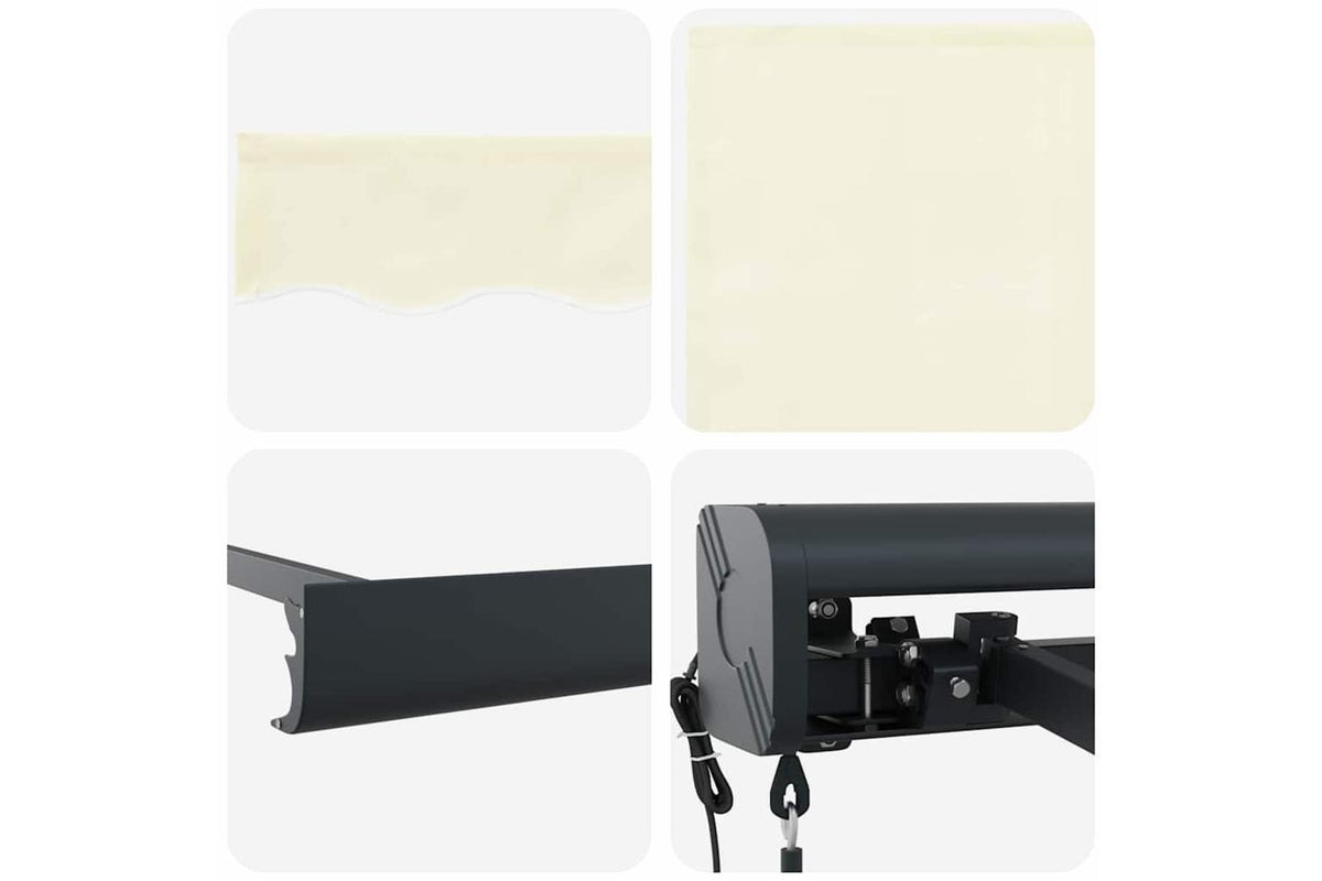 Vidaxl Retractable Awning Manual Cream 450 X 300 Cm Fabric Metal-8