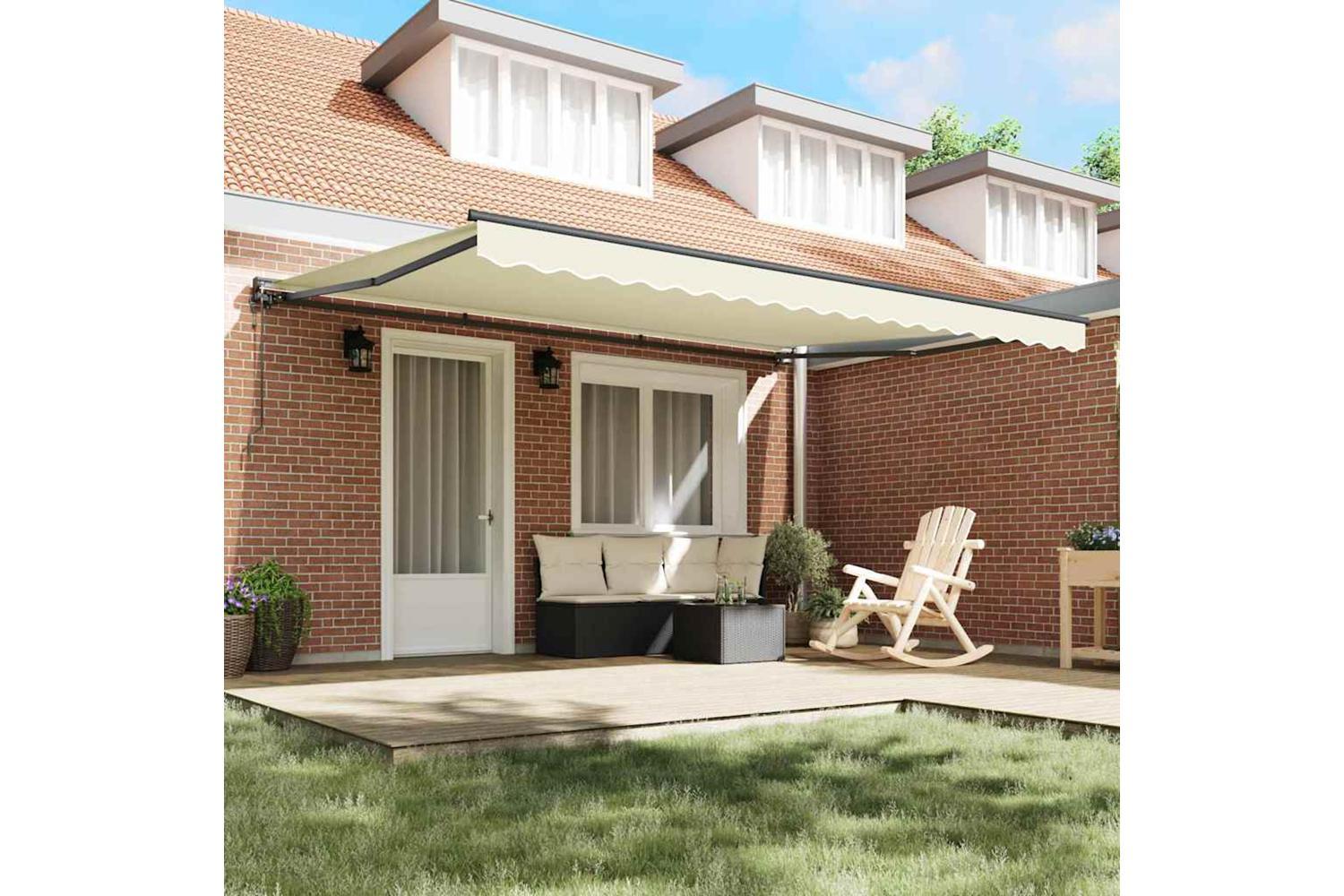 Vidaxl Retractable Awning Cream 450x300 Cm Fabric-3