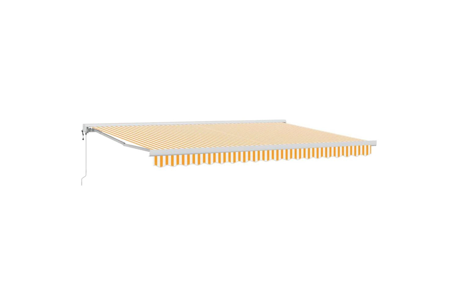Vidaxl Retractable Awning Orange And White 450 X 300 Cm Fabric Metal-2