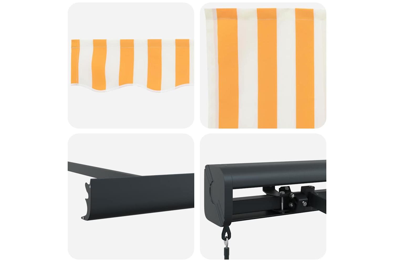 Vidaxl Retractable Awning Orange And White 450 X 300 Cm-8