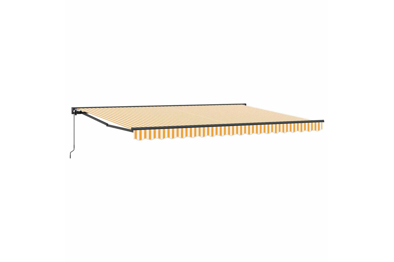 Vidaxl Retractable Awning Manual Orange And White 450x300 Cm Fabric-4