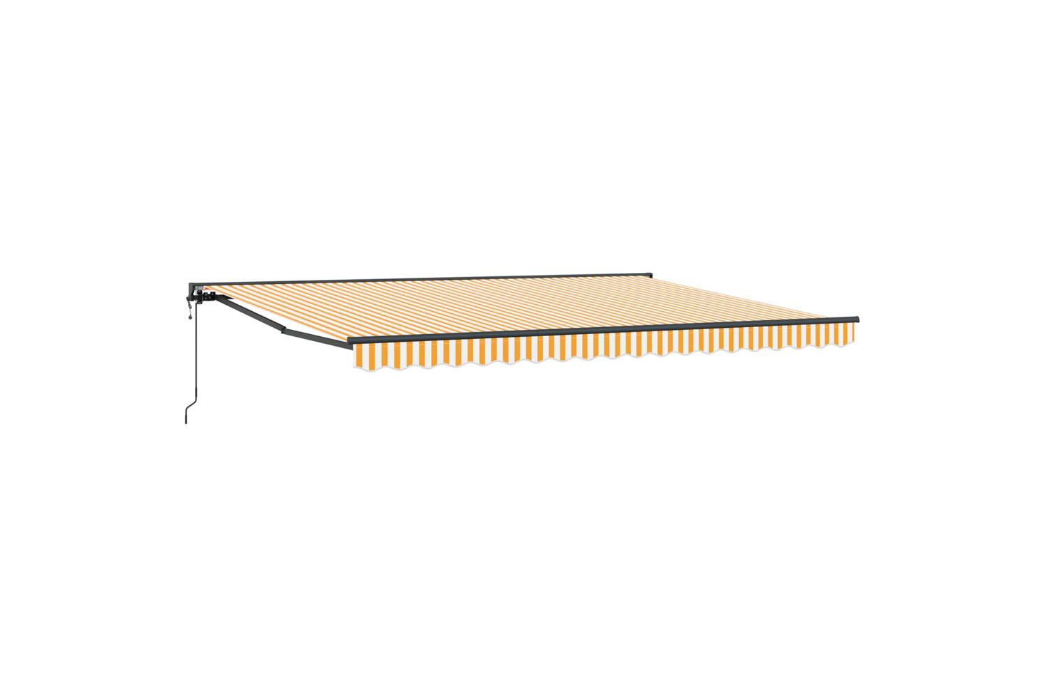 Vidaxl Retractable Awning Orange And White 450x300 Cm Fabric-2