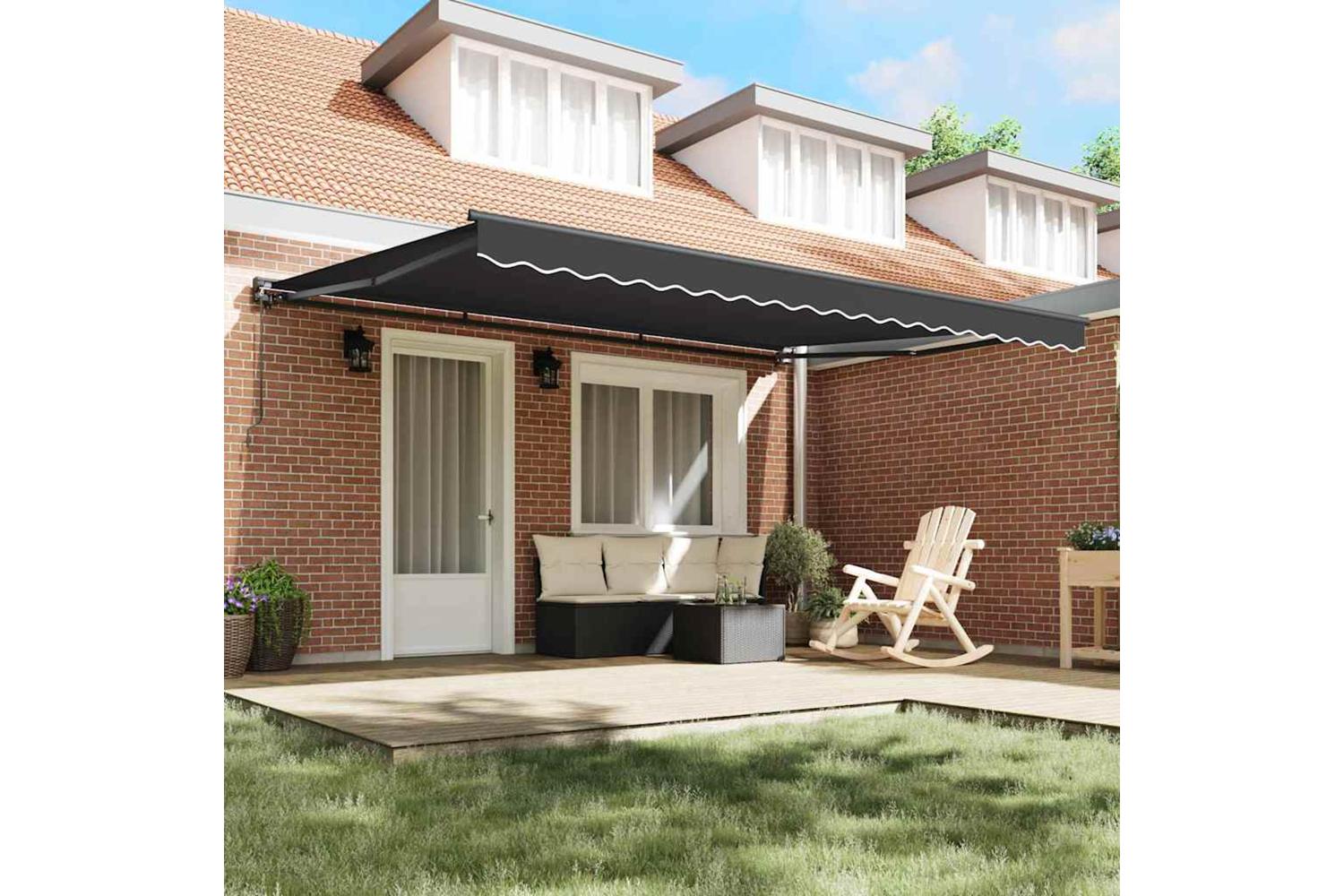 Vidaxl Retractable Awning Manual Anthracite 450x300 Cm Fabric-3