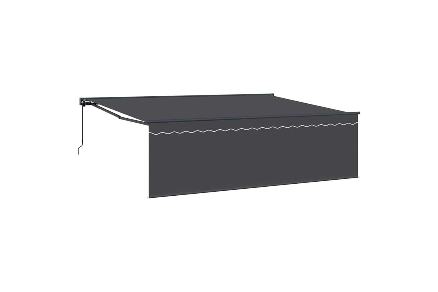Vidaxl Retractable Awning Manual Anthracite 450 X 300 Cm Fabric-2