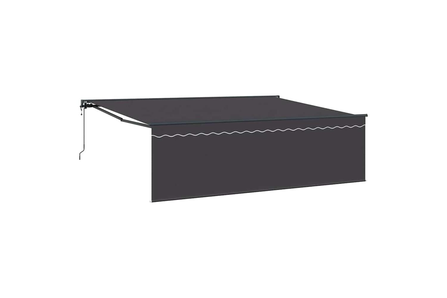 Vidaxl Retractable Awning Manual Anthracite 450 X 300 Cm Fabric-2