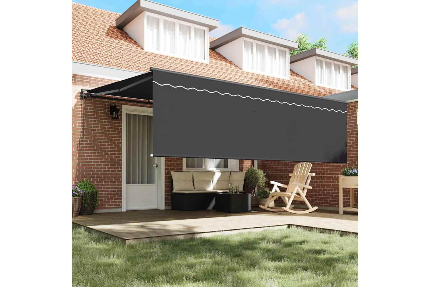Vidaxl Retractable Awning Manual Anthracite 450 X 300 Cm Fabric-3
