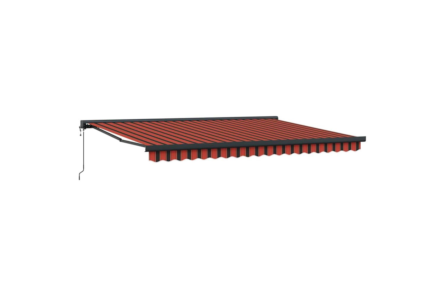 Vidaxl Retractable Awning Orange And Brown 450 X 300 Cm Fabric Metal-2