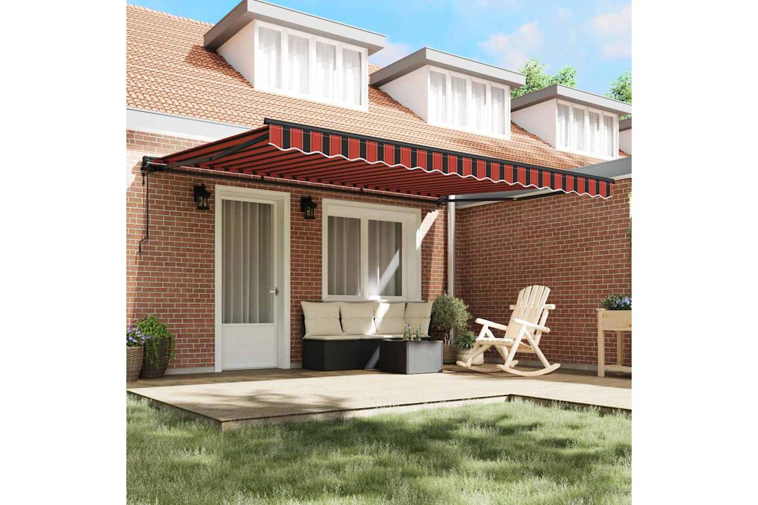 Vidaxl Retractable Awning Orange And Brown 450x300 Cm Fabric-3