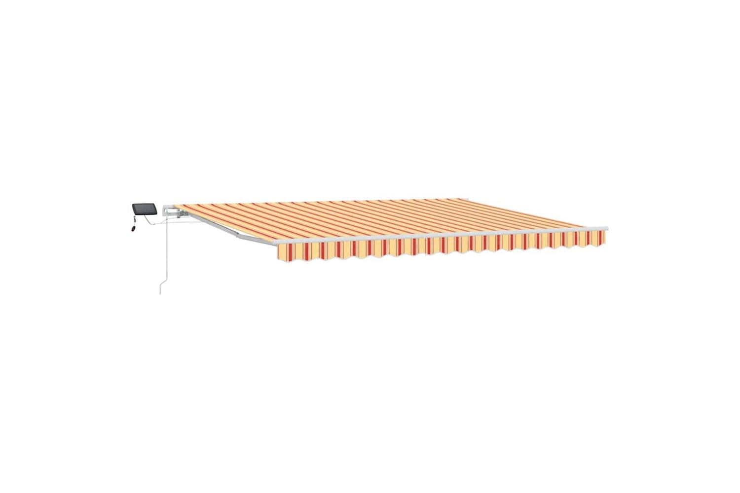 Vidaxl Retractable Awning With Yellow And Orange 450 X 300 Cm Fabric-2