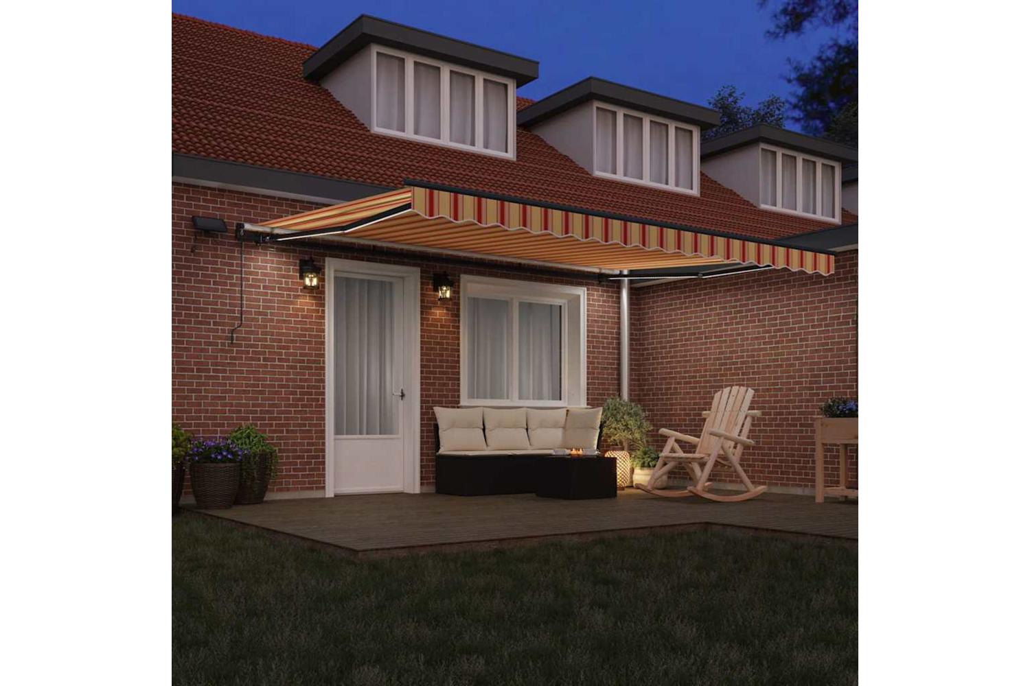 Vidaxl Retractable Awning Manual Yellow And Orange 450 X 300 Cm Fabric-3