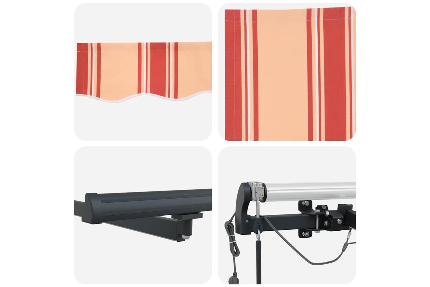 Vidaxl Retractable Awning With Yellow And Orange 450 X 300 Cm Fabric-10