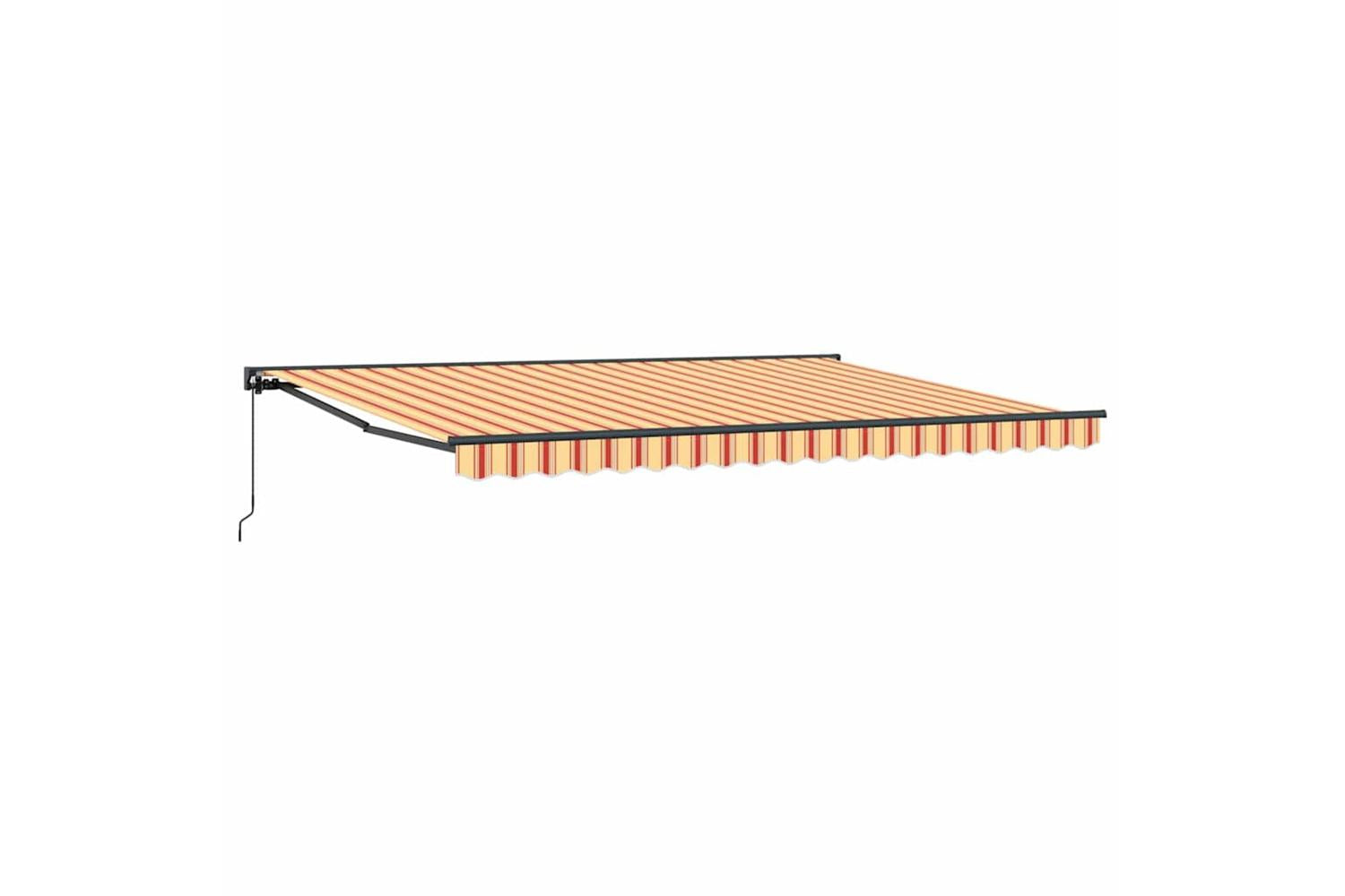 Vidaxl Retractable Awning Manual Yellow And Orange 450x300 Cm Fabric-2