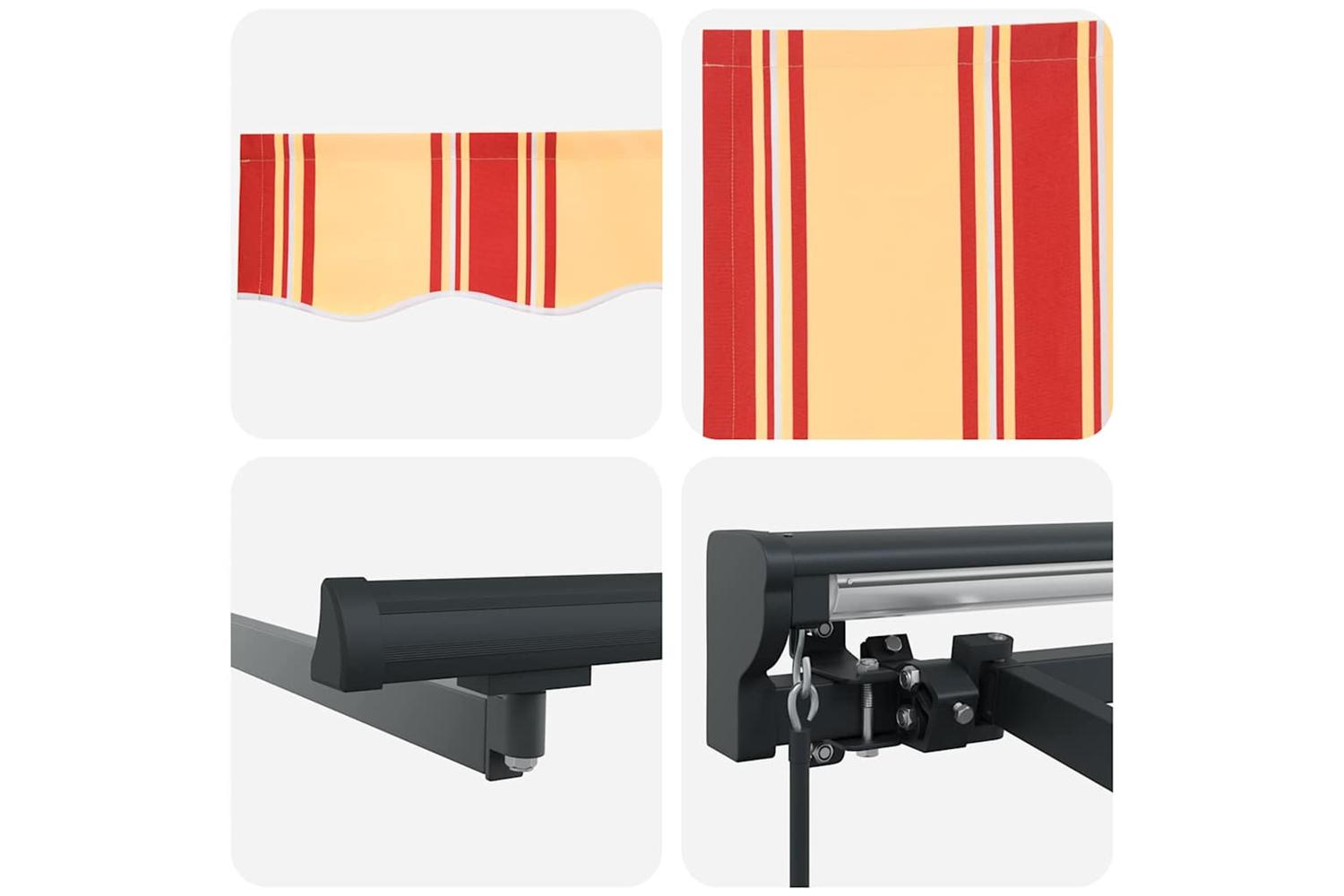 Vidaxl Retractable Awning Manual Yellow And Orange 450x300 Cm Fabric-8
