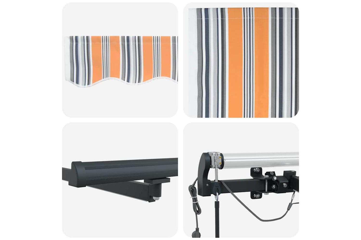 Vidaxl Retractable Awning With Multicolour 450 X 300 Cm Fabric-10