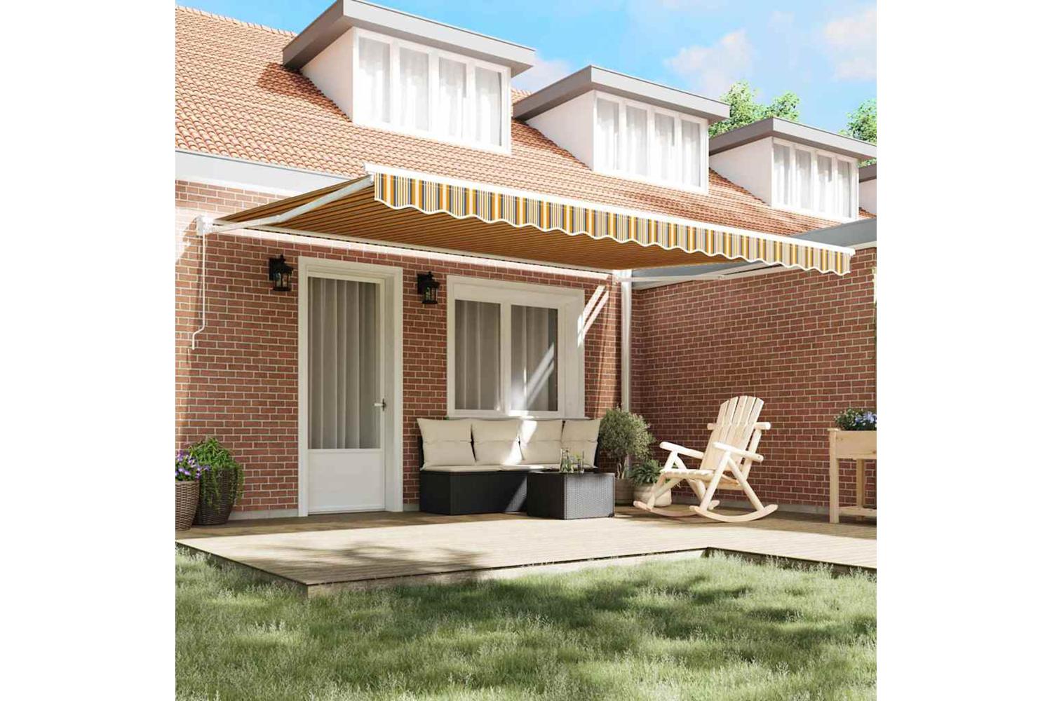 Vidaxl Retractable Awning Multicolour 450 X 300 Cm Polyester And Metal-3