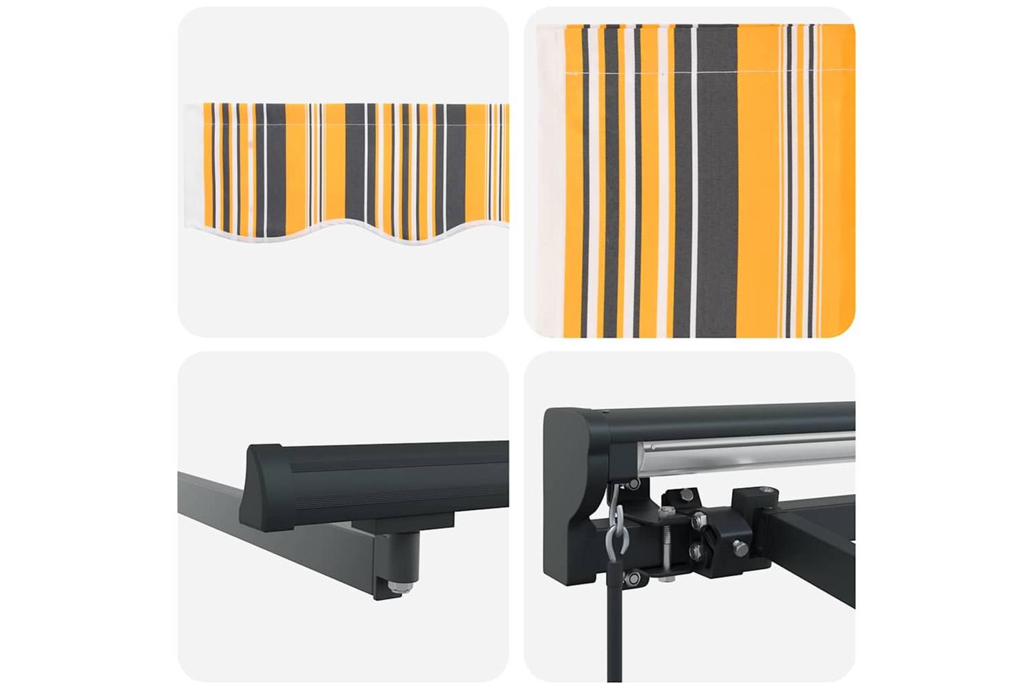 Vidaxl Retractable Awning Manual Multicolour Stripe 450x300 Cm Fabric-8