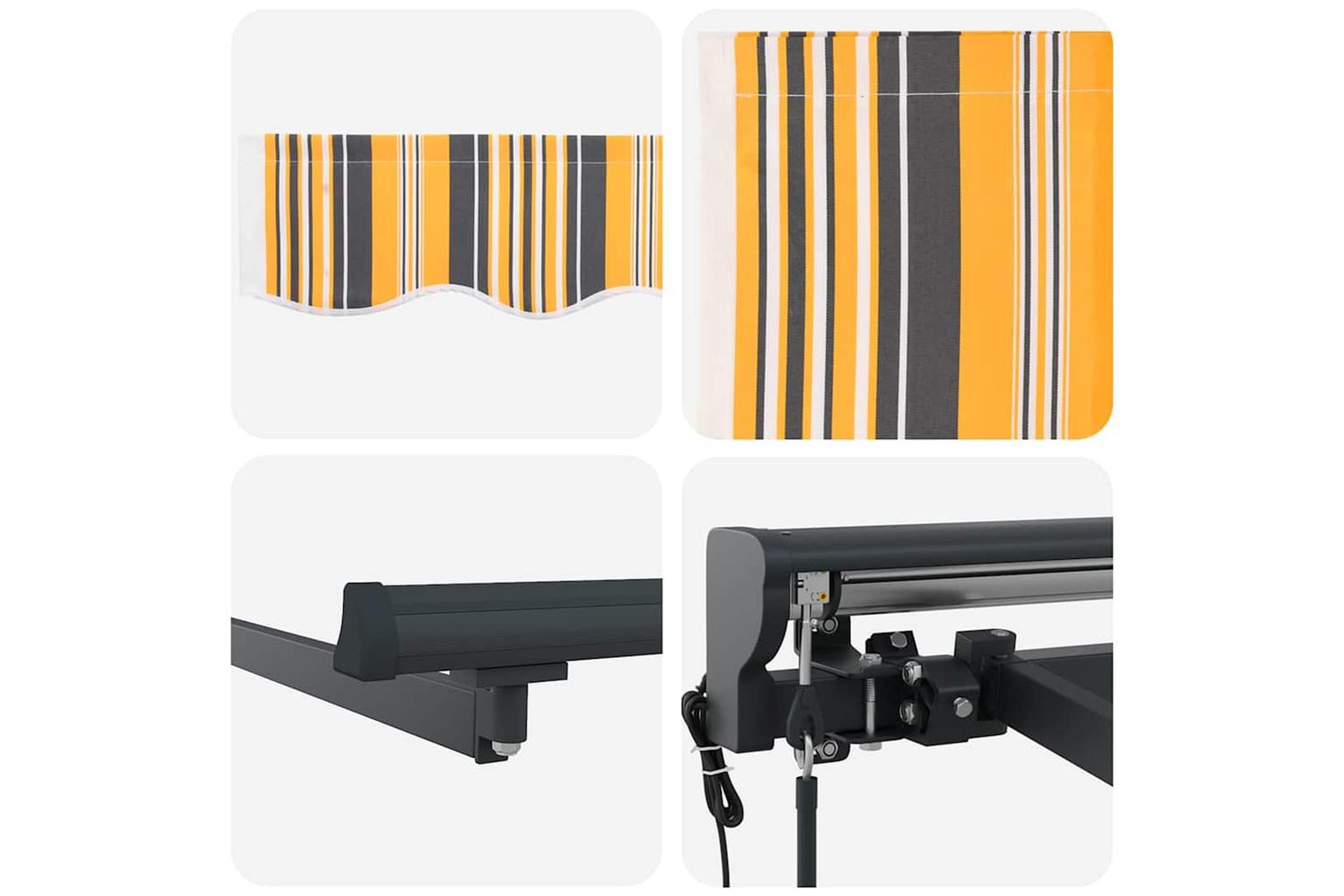 Vidaxl Retractable Awning Multicolour Stripe 450x300 Cm Fabric-8