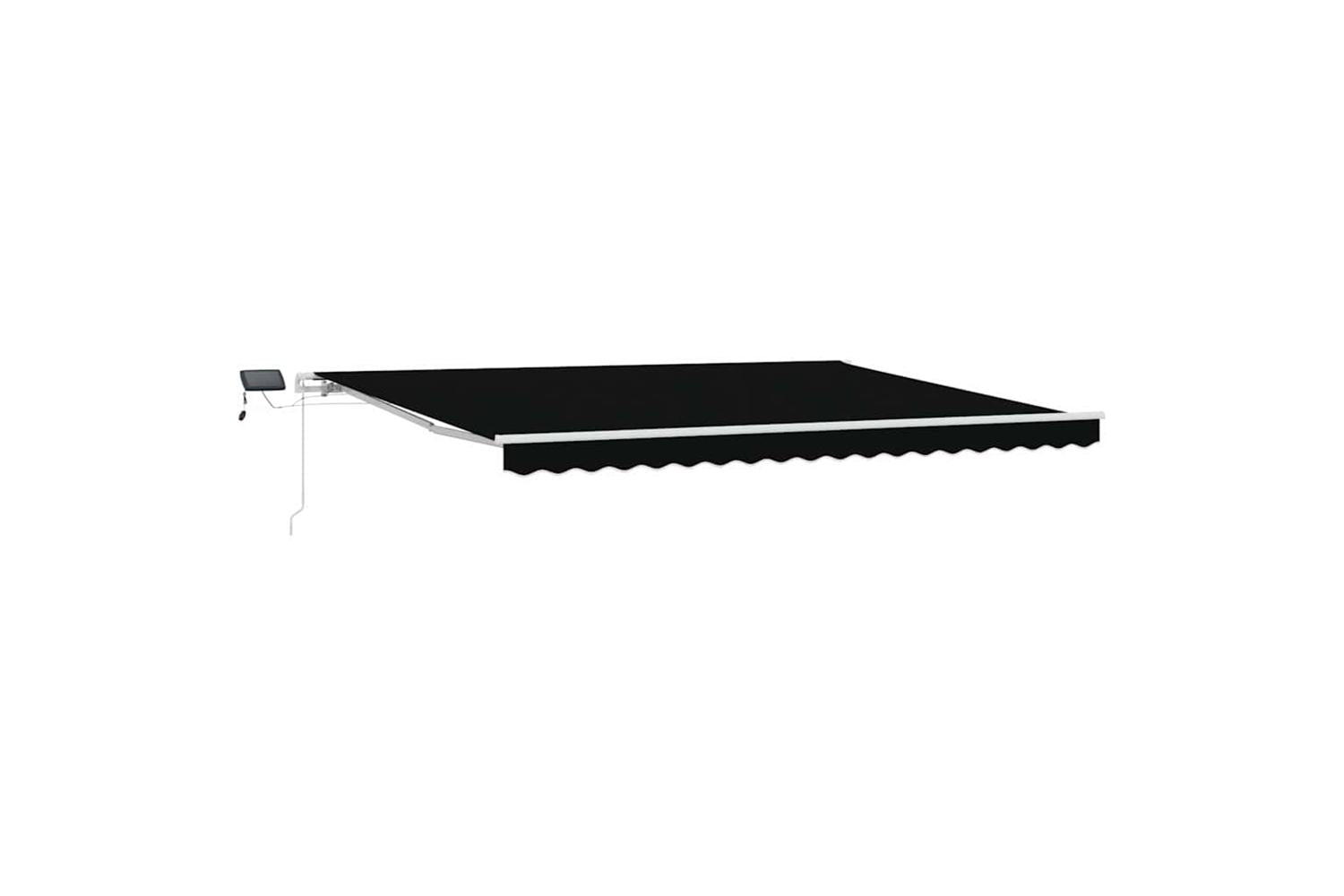Vidaxl Retractable Awning With Manual Black 450 X 300 Cm Fabric-2