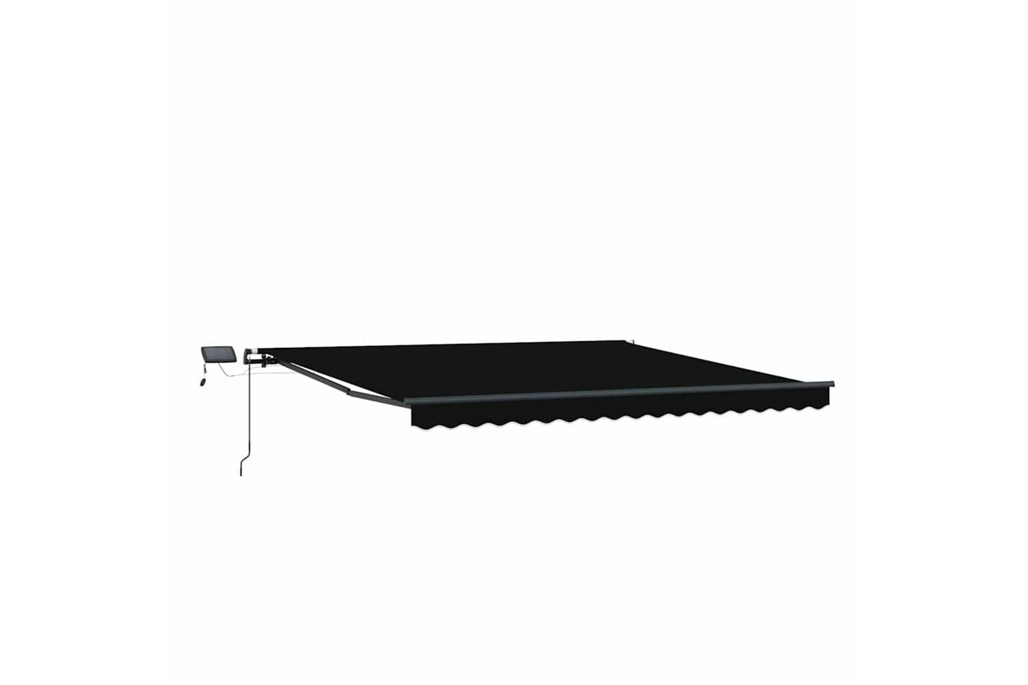 Vidaxl Retractable Awning Manual Black 450 X 300 Cm Fabric-2