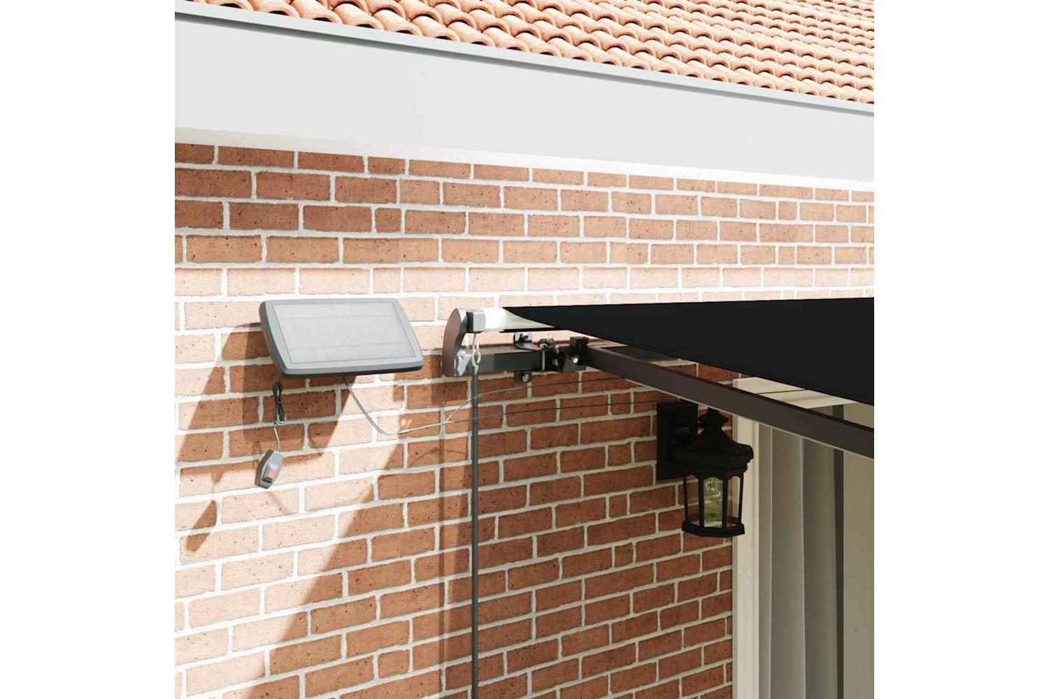 Vidaxl Retractable Awning Manual Black 450 X 300 Cm Fabric-4