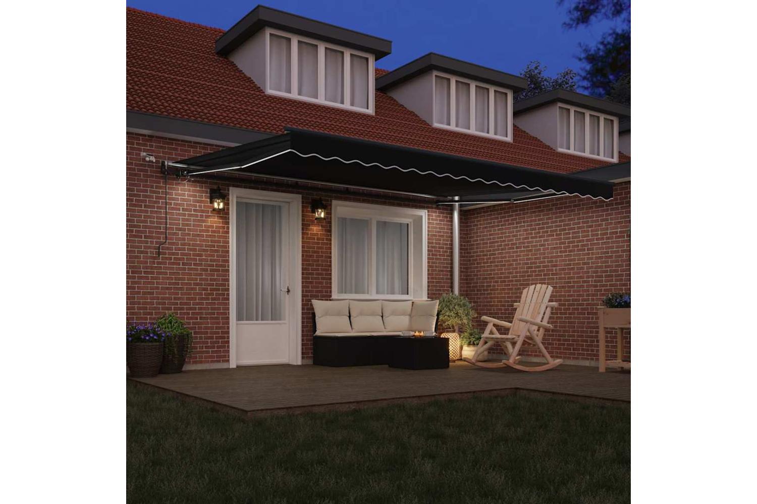 Vidaxl Retractable Awning With Black 450 X 300 Cm Fabric-3
