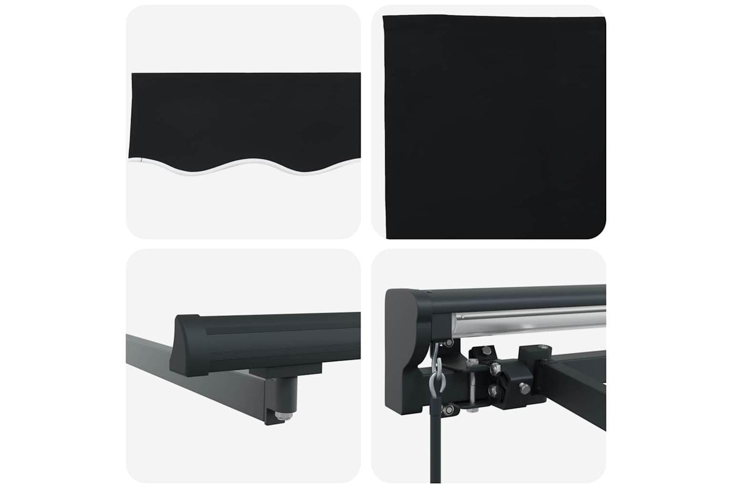 Vidaxl Retractable Awning Black 450x300 Cm Fabric-8