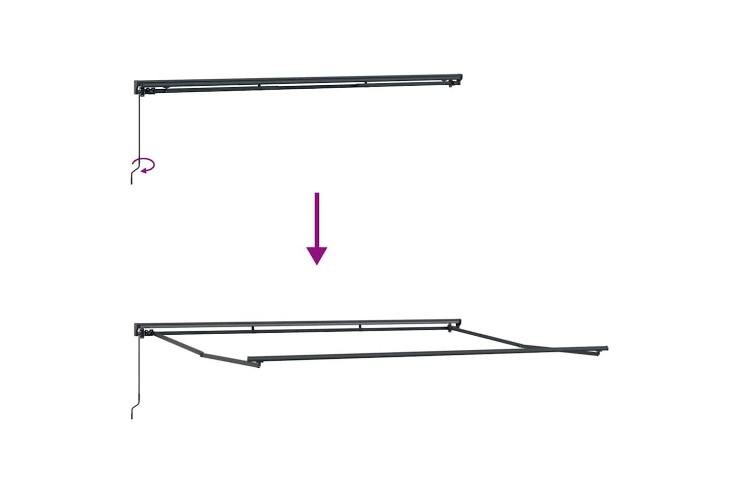 Vidaxl Retractable Awning Black 450x300 Cm Fabric-9
