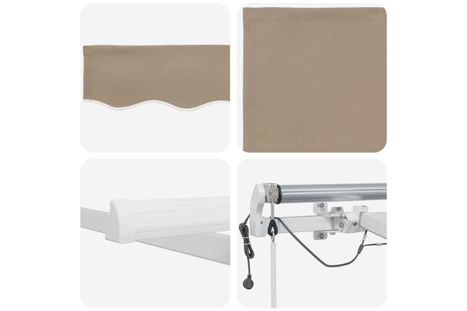 Vidaxl Retractable Awning Beige 450 X 300 Cm Fabric And Metal-10