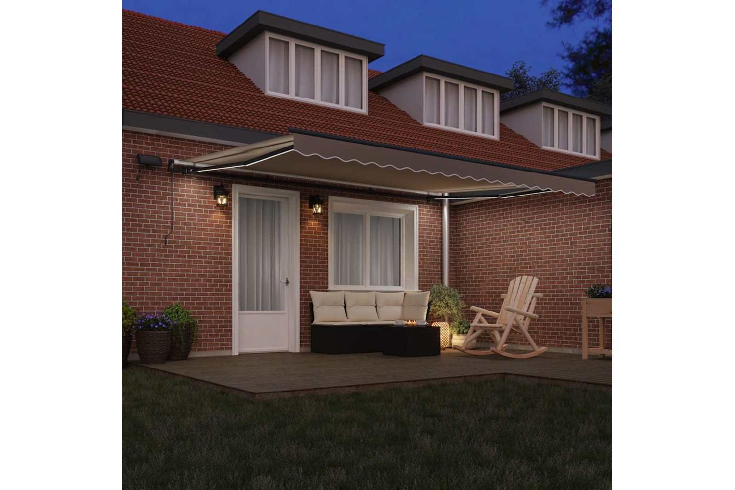 Vidaxl Retractable Awning Manual Beige 450 X 300 Cm Fabric-3