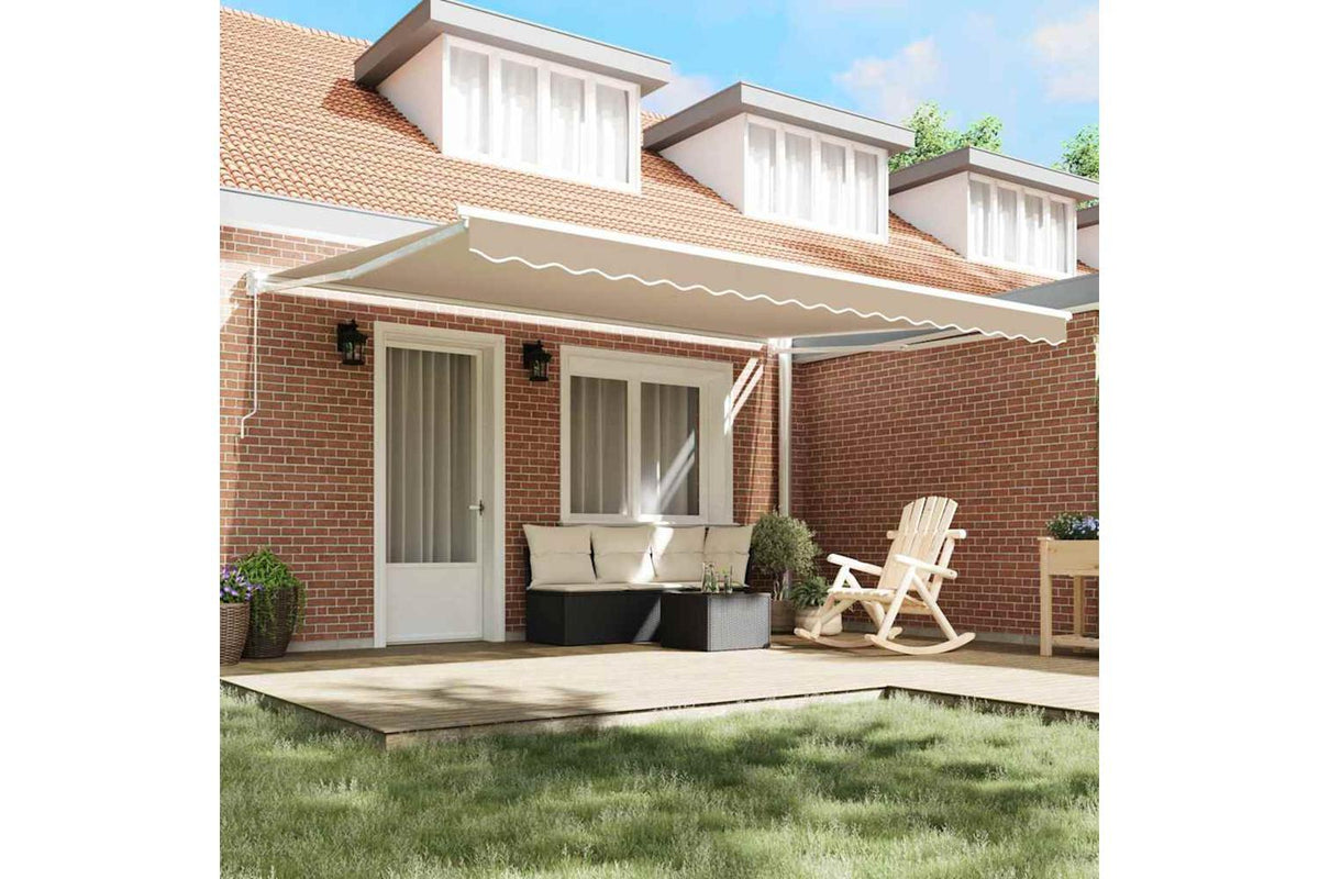 Vidaxl Awning Retractable Manual Beige 45 X 3 M Polyester And Metal-3