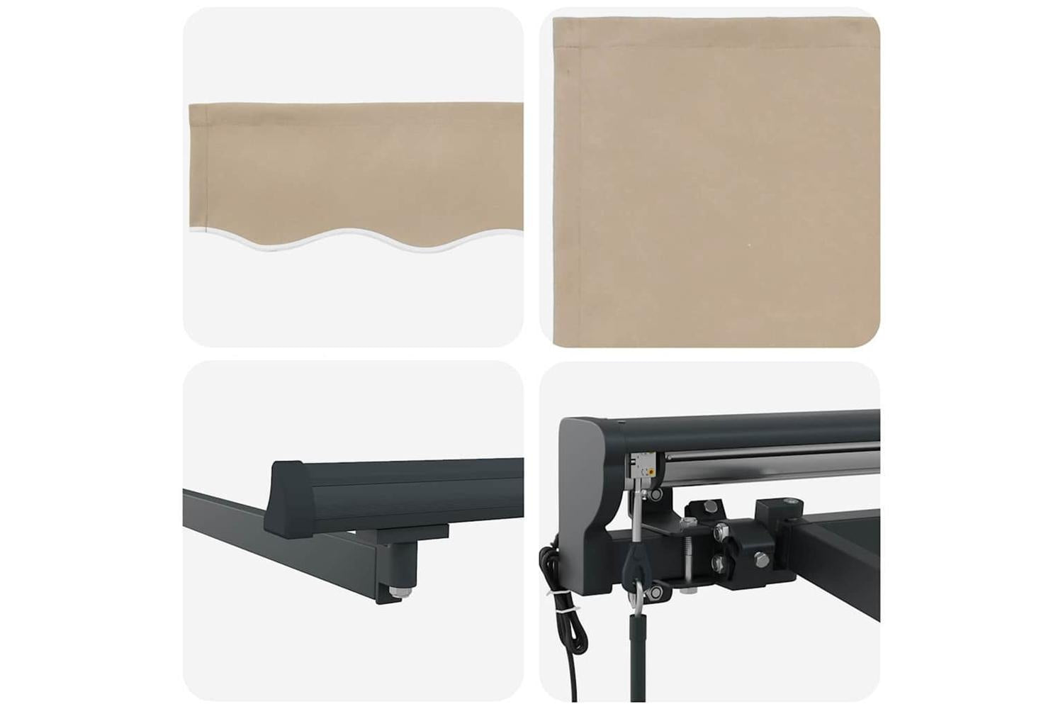 Vidaxl Retractable Awning Beige 450x300 Cm Fabric-8