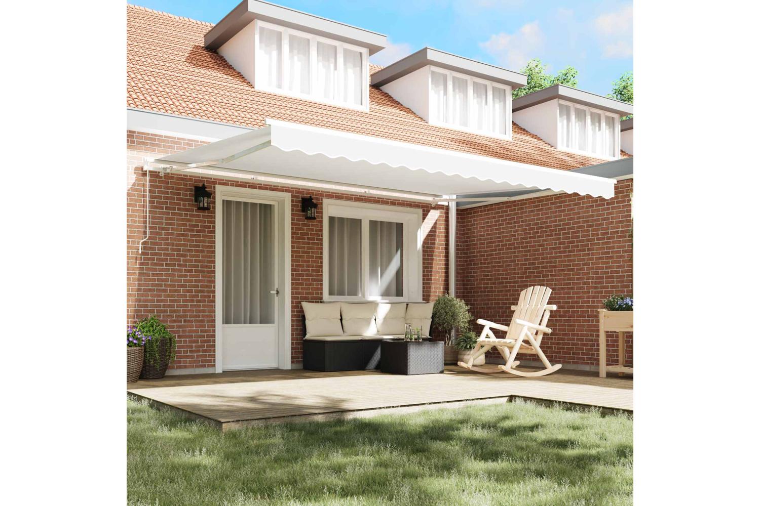 Vidaxl Awning Retractable White 45 X 3 M Polyester And Metal-3