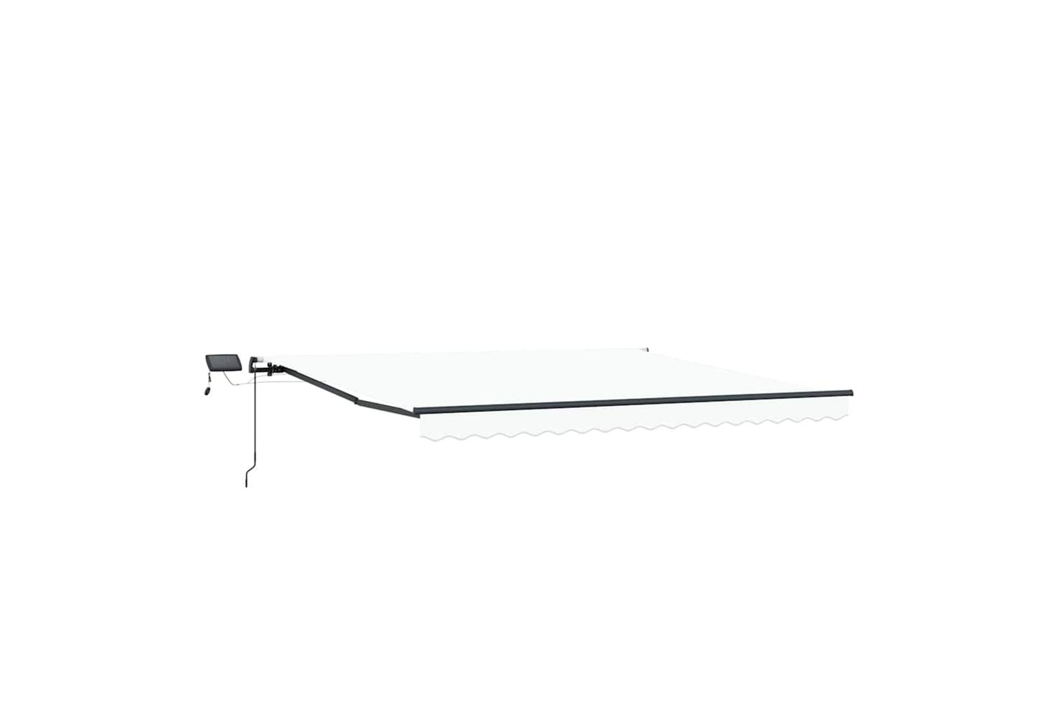 Vidaxl Retractable Awning Manual White 450 X 300 Cm Fabric-2